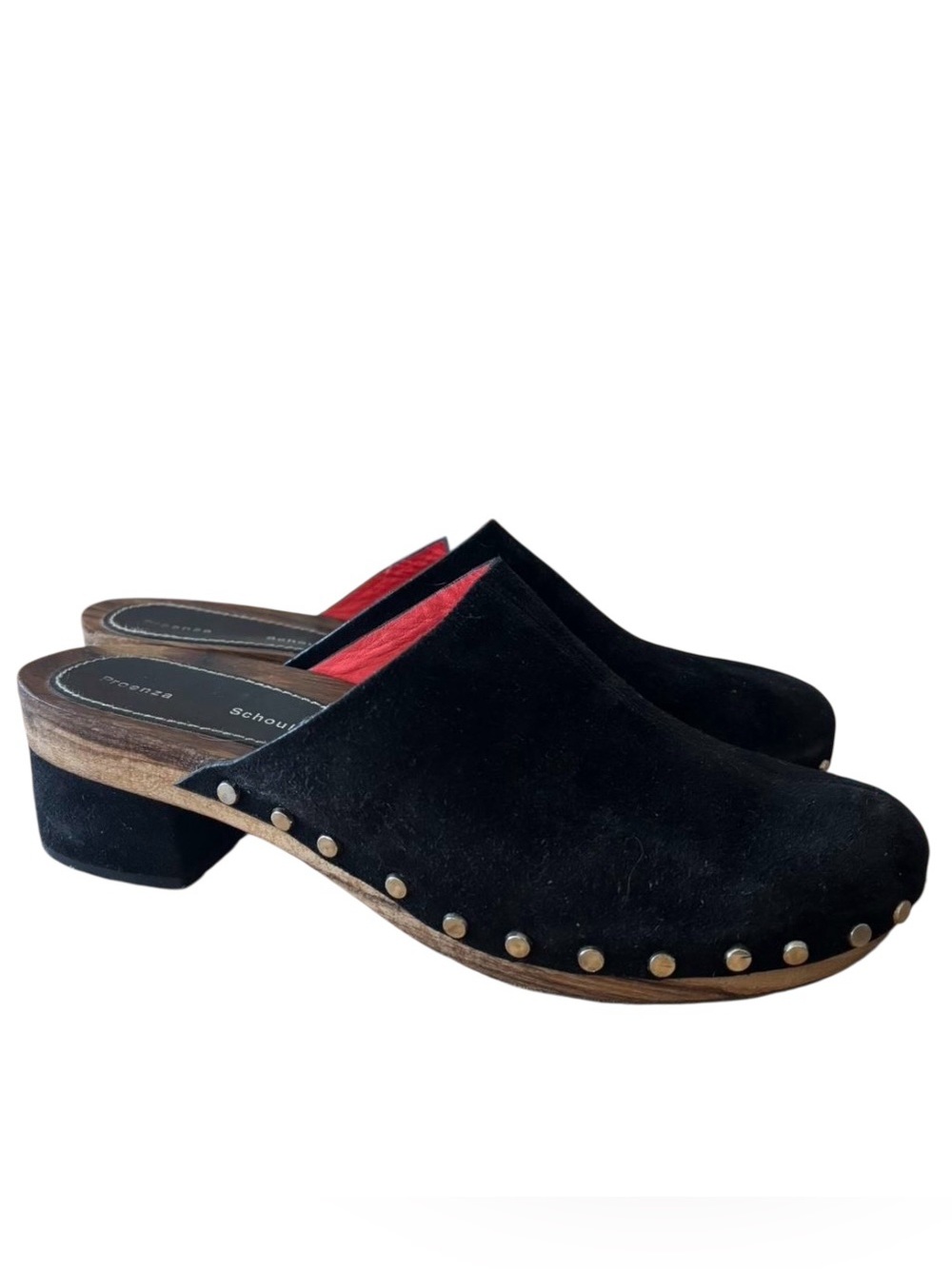 Proenza Schouler Black Suede Studded Clog